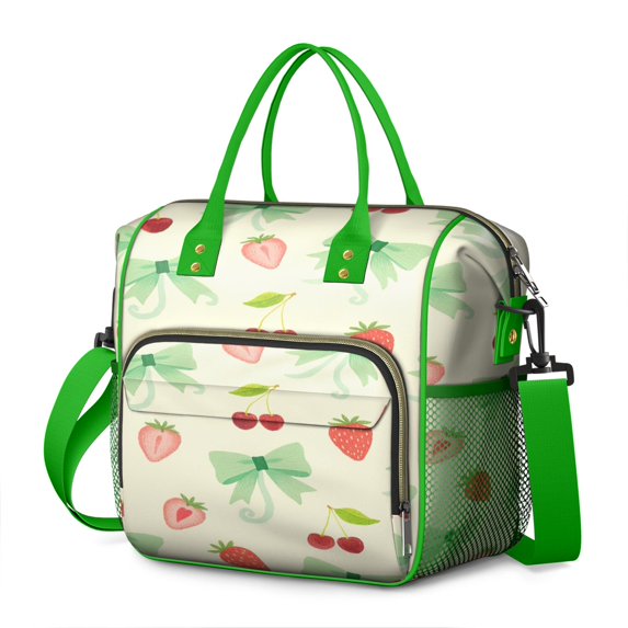 Large Cooler Bag Insulated Bags for Working Women,Waterproof Cooler Tote with Multi Pockets for Adult,Insulated Lunch Box for Beach,Picnic,Work,Strawberry Bow