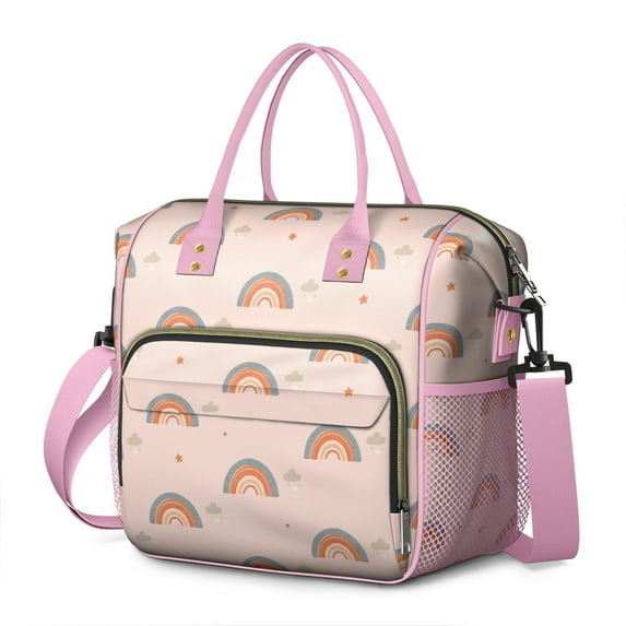 Large Cooler Bag Insulated Bags for Working Women,Waterproof Cooler Tote with MultiPockets for Adult,Insulated Lunch Box for Beach,Picnic,Work,Rainbow Cartoon