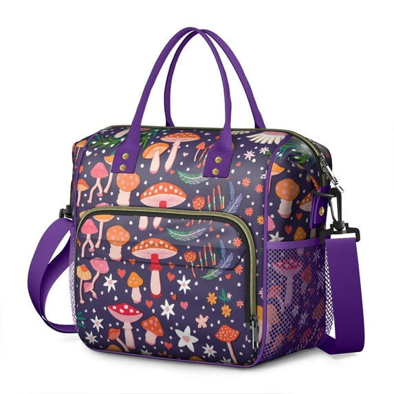 Large Cooler Bag Insulated Bags for Working Women,Leakproof Lunch Box with MultiPockets for Adult,Insulated Lunch Box for Beach,Picnic,Work,Mushroom