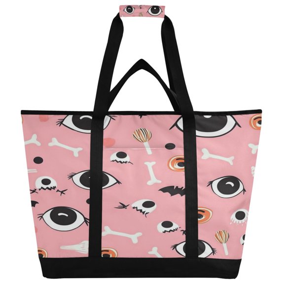 Large Cooler Bag Insulated Tote Bag Leakproof Thermal Lunch Bag for Picnic, Beach, Camping Hlloween-themed Eyes