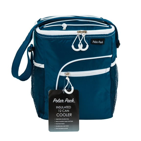 Large Cooler Tote Bag w/Zipper Insulated 12 CAN in NAVY