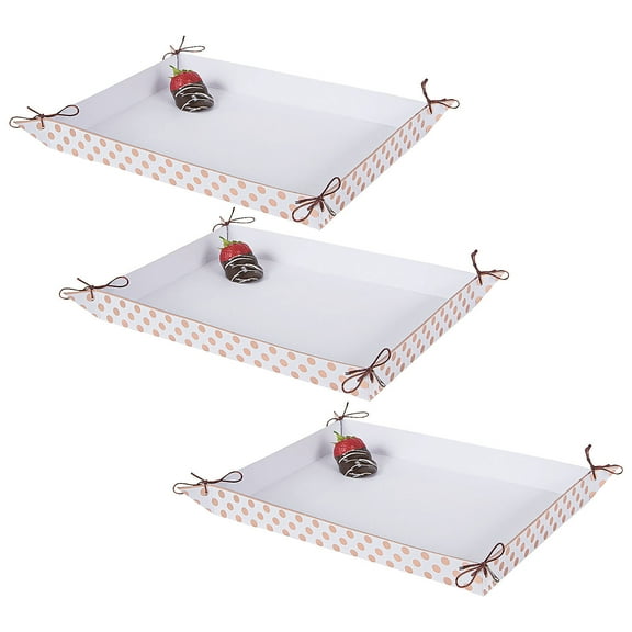 Large Copper Foil Polka Dot Treat Trays Bulk 12 Pc