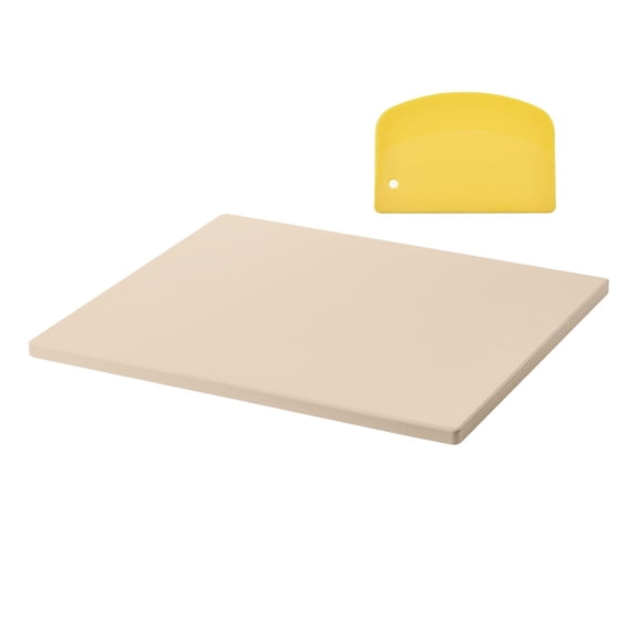 Large Cordierite Pizza Stone for Oven and Grill, 16x14 Inch Baking Stone with Scraper, Heat Resistant up to 1450F for Perfect Pizza Crust