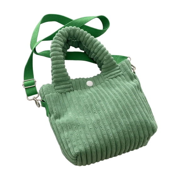 Large Corduroy Tote Bag for Women, Vintage Crossbody Shoulder Handbag with Adjustable Strap, Soft Minimalist Purse for Daily Commute Travel Shopping, Sage Green Polyester