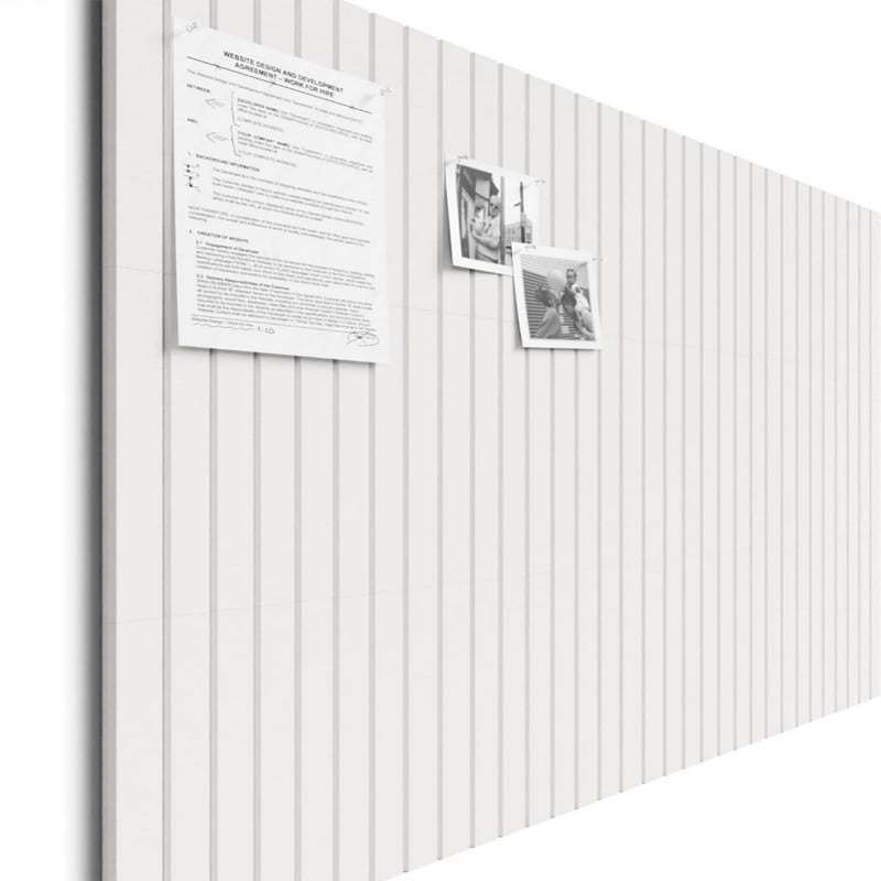 Large Cork Board Alternative, 47 x35" Felt Bulletin Board Tiles, Adhesive Tabs, 12-Pack Slat Wall Paneling, Cork Boards for Office Push Pin Board Felt Board,white