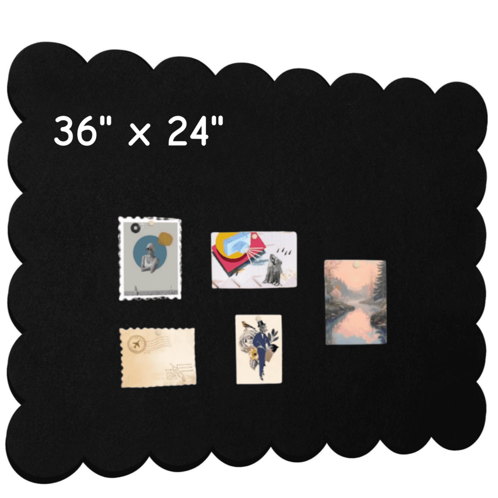 Large Cork Board Felt Bulletin Board, 36 x 24in Self Adhesive Cork Board, Foldable Bulletin Boards for Wall, Bulletin Board for Home Office Photo Tack Board,Black