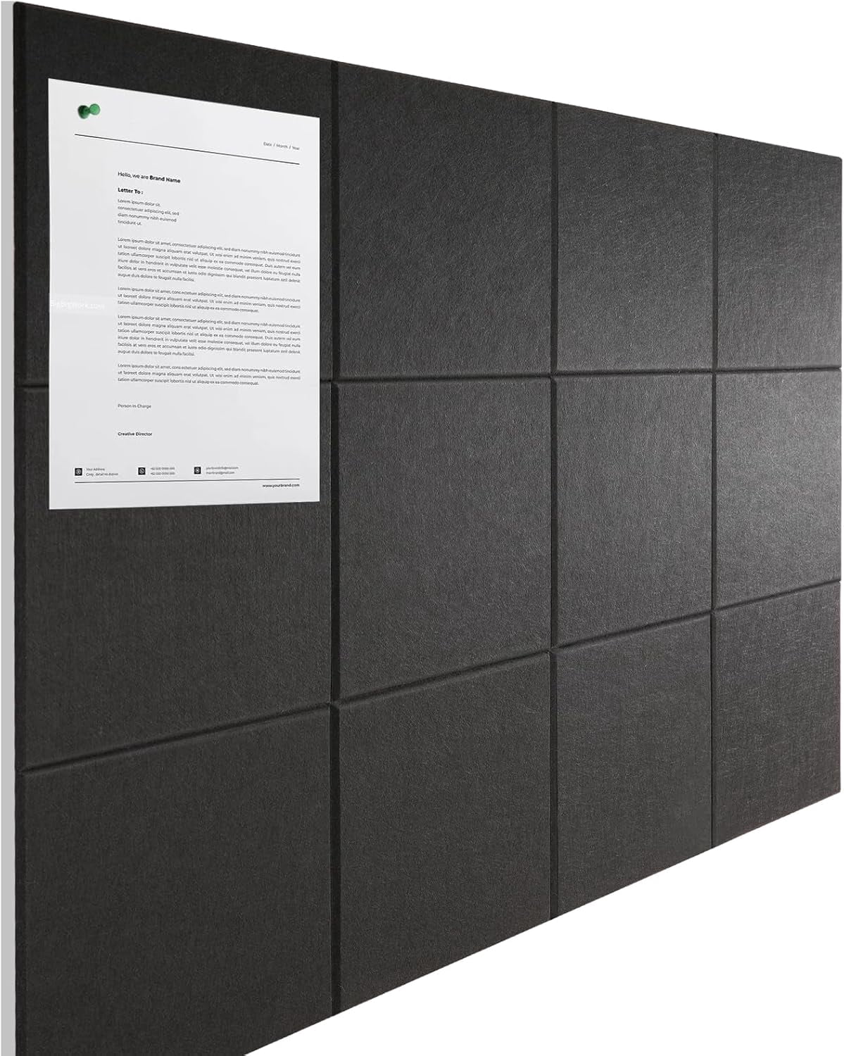 Large Cork Boards for Walls, 48" x 36", 12 Pack Bulletin Boards Alternative, Cork Board for Office, Black Felt Wall Tiles, with Removable Nano-Adhesive and Pushpins