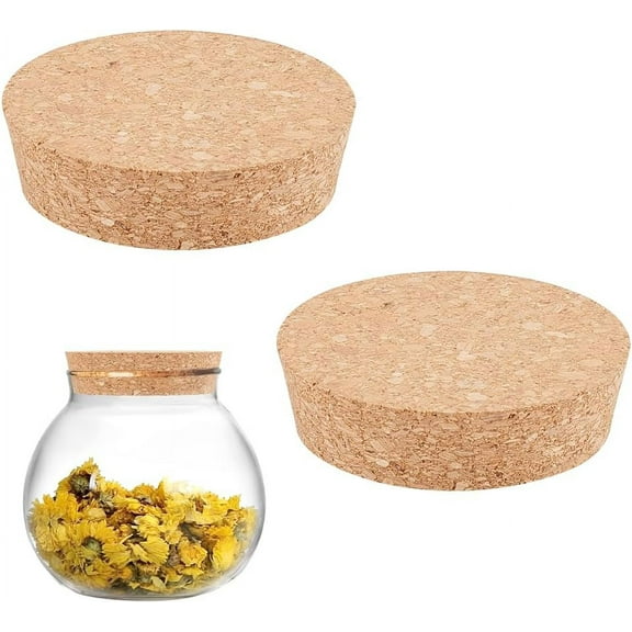 Large Cork Lids for Jars and Bottles Tapered Plugs Natural Soft Wood Replacement Stoppers for Mason Glass Canning and Pottery 3.03x2.76x0.79 Inch for diy