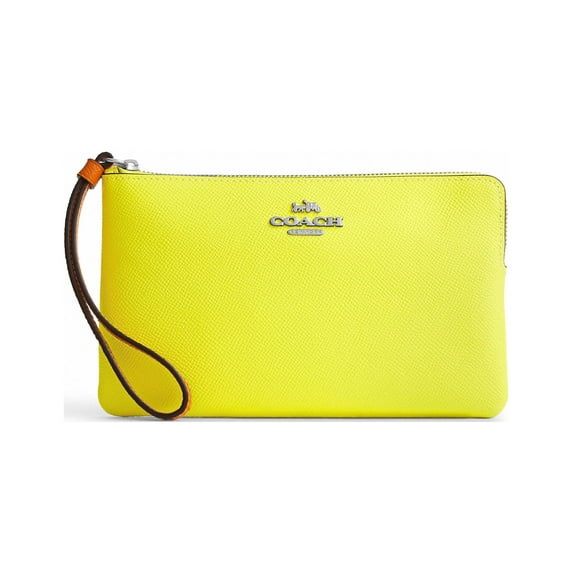 Coach Zip Wristlet Women's Large Colorblock Wallet, Yellow