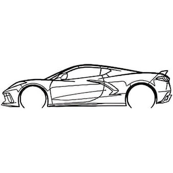 Large Corvette Silhouette Metal Wall Art - Unique American Sport Car Wall Decor, Corvette Sign, American Sport Car, Wall Art Art Indoor Outdoor Wall Hanging, Gift for Boyfriend (A,15.74x3.93inch)