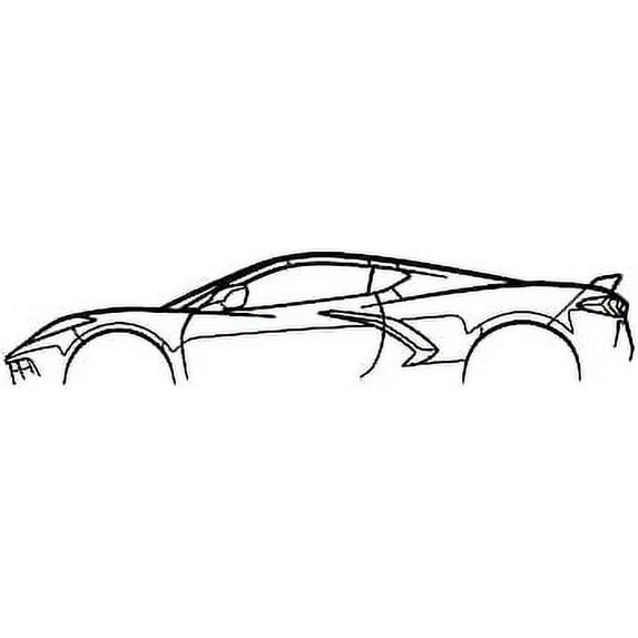 Large Corvette Silhouette Metal Wall Art - Unique American Sport Car Wall Decor, Corvette Sign, American Sport Car, Wall Art Art Indoor Outdoor Wall Hanging, Gift for Boyfriend (A,15.74x3.93inch)