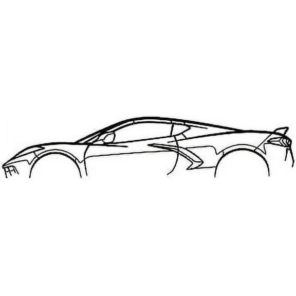 Large Corvette Silhouette Metal Wall Art - Unique American Sport Car Wall Decor, Corvette Sign, American Sport Car, Wall Art Art Indoor Outdoor Wall Hanging, Gift for Boyfriend (A,15.74x3.93inch)