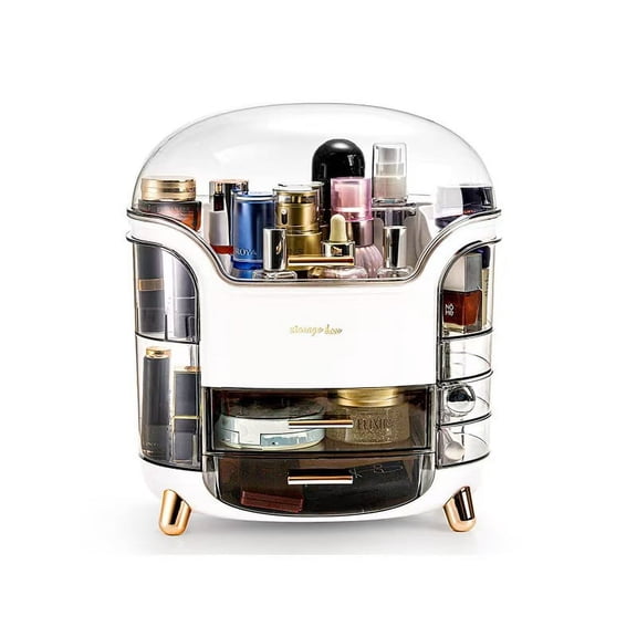 Large Cosmet Storag Box Luxury Dresser Organizer Box with Lid Makeup Organiser Dust-proof Cotton Pads Jewelry Make Up Organizer