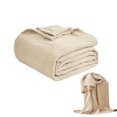 thumbnail image 1 of Large Cotton Blanket,QZS Beige Cotton Weave Throw Blanket,1Pack Lightweight Cozy Summer Cloth for Couch,Aesthetic Woven Cloth for Office,Home,51.2x59In, 1 of 7