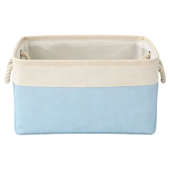 Large Cotton Rope Baskets for Storage,Durable Woven Basket for Organizing,Blanket Basket Clothes Basket Laundry Hamper with Handles and Drawstring for Clothes,1Pc, Wear-Resistant(Blue2,16x12.6x7.8")