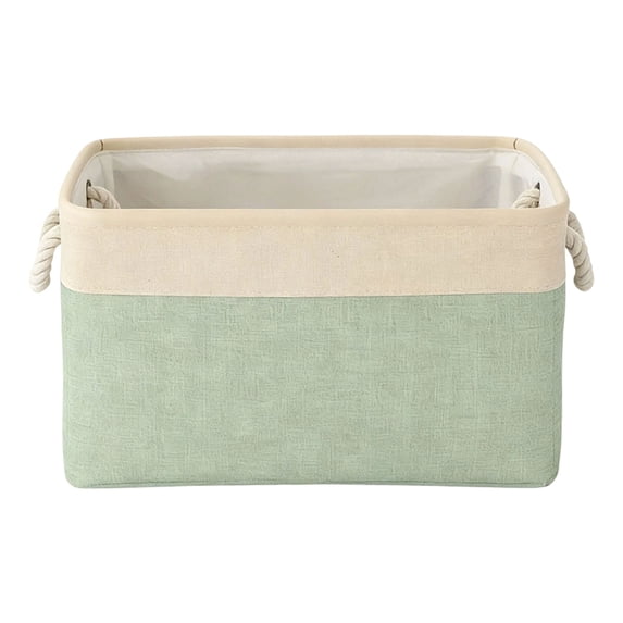 Large Cotton Rope Baskets for Storage,Durable Woven Basket for Organizing,Blanket Basket Clothes Basket Laundry Hamper with Handles and Drawstring for Clothes,1Pc, Wear-Resistant(Green2,16x12.6x7.8")