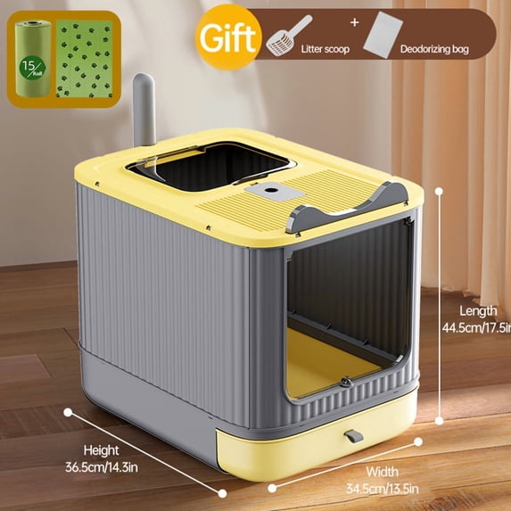Large Covered Litter Box Furniture with Odor CONTROL, High Privacy, Easy cleaning - Modern Toilet for Multiple Cats & Large Litter Boxes, Perfect Gift for Owners