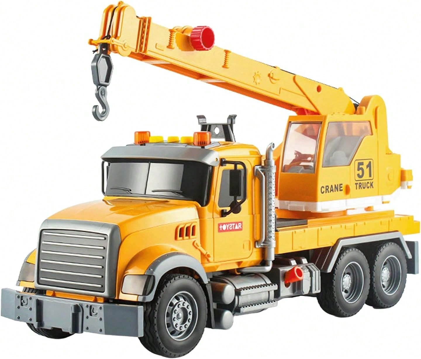 Large Crane Truck Toy for 3+ Years Old Boys Girls, Kids Construction Toys with Sound and Light Friction Powered Transport Truck Crane Vehicle Toy for Toddler Christmas Birthday Gifts