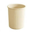 thumbnail image 1 of Large Cream-Colored Household Kitchen Trash Can [13L]， Trash Can with Pressing Ring Plastic Wastebasket Round Garbage Container for Bathroom Kitchen Bedroom, 1 of 4