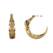 Bella by Thorne Large Croc Adult Hoop Earrings,Gold, (Unisex)