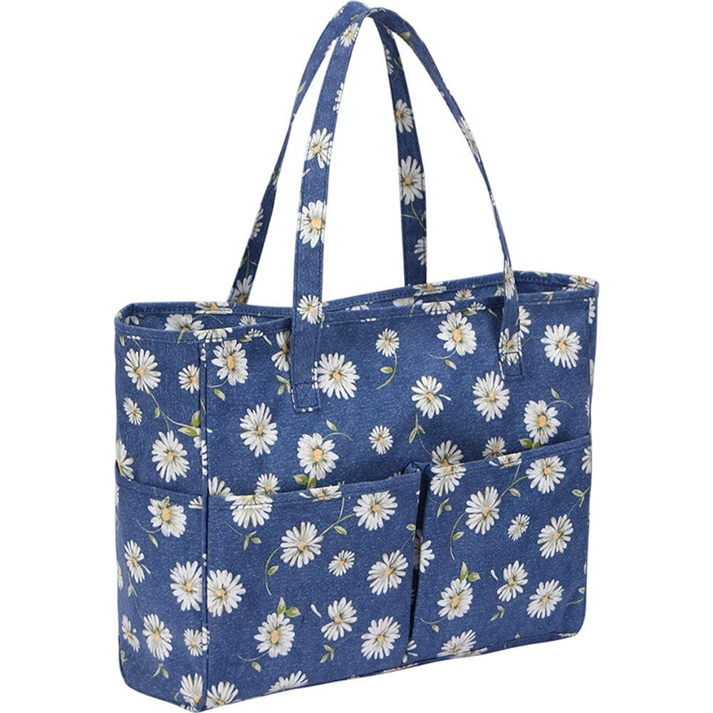 Large Crochet Bag Knitting Bags Totes Organizer, Traveling Crochet Bags Yarn Bag for Carrying Crochet Hooks, Knitting Kit, Skein Yarn Wool, Project, Knitting & Crochet