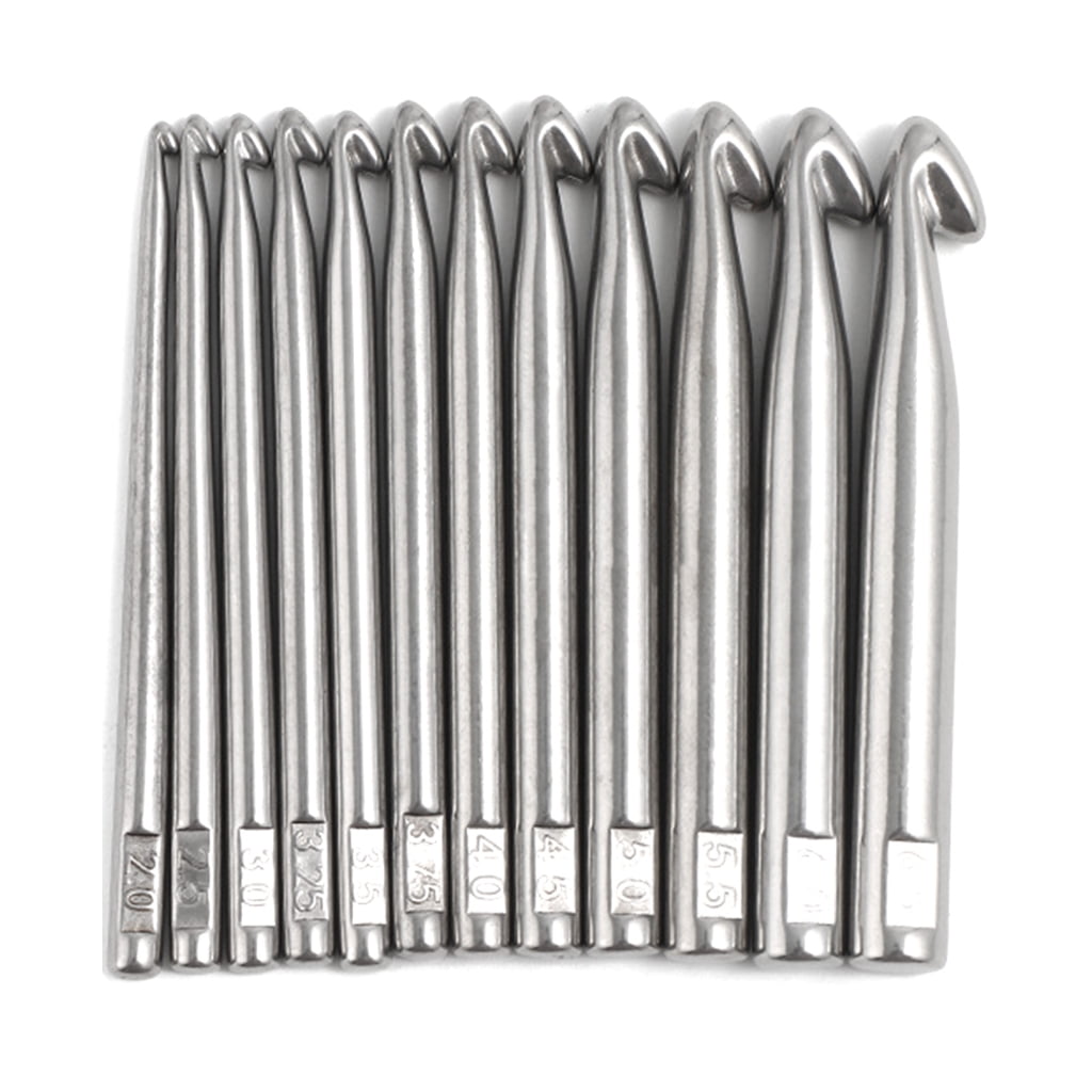 Large Size Stainless Steel Crochet Hook Set Ergonomic Handle Knitting Needle Craft Weave Sewing Yarn Needle Crochet Hook