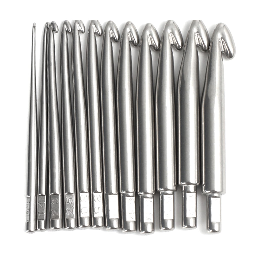 Large Size Stainless Steel Crochet Hook Set Ergonomic Handle Knitting Needle Craft Weave Sewing Yarn Needle Crochet Hook