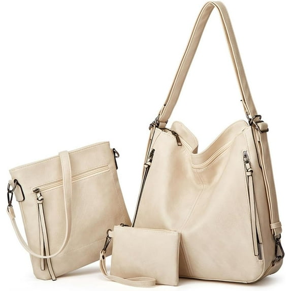 Large Crossbody Bags Ladies Shoulder Handbags Purse Wallet Set Totes Hobo (brown)