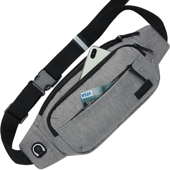 Large Crossbody Fanny  for Women Men Belt Bag With 4-Zipper Pockets for Travel Running Hiking Workout  Walking Outdoors  Fishing   Bag Carrying  Phones