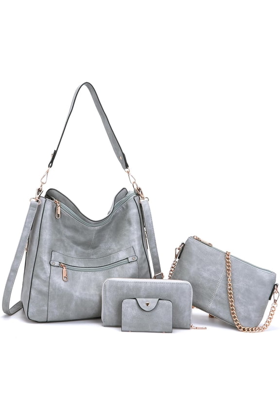 Large Crossbody Purses Set For Women Tote Handbags Ladies Hobo Bags With Matching Wallet 4 count