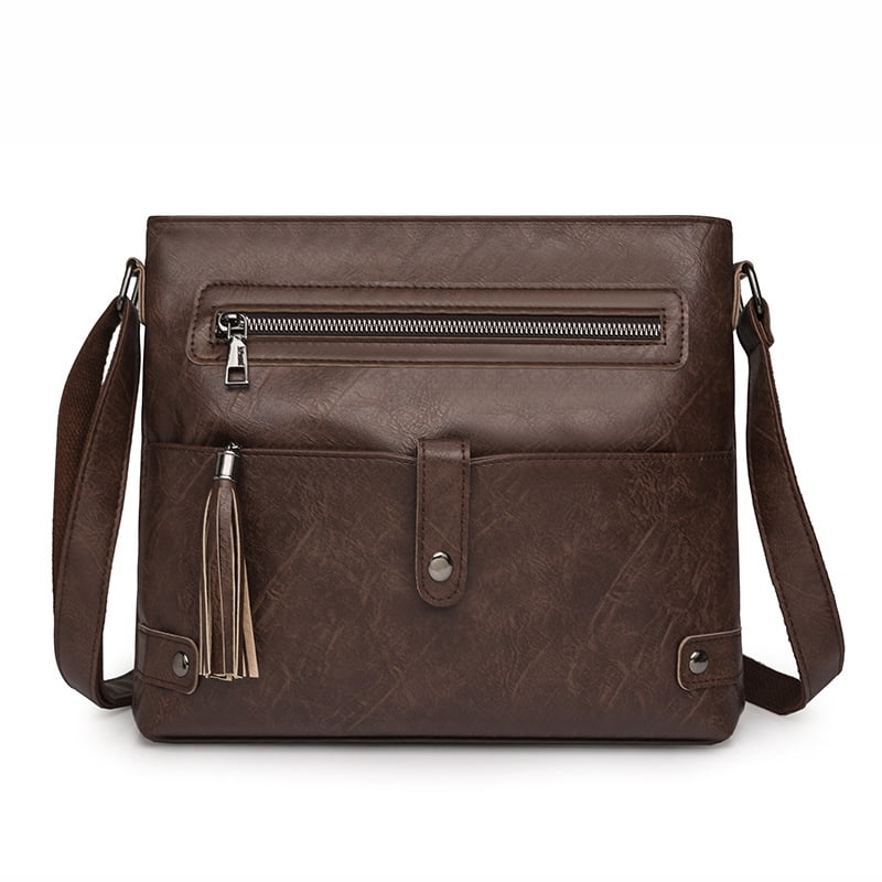 Large Crossbody Purses for Women Shoulder Bag, Designer Leather Cross Body Purses Multi Pocket Crossbody Bag