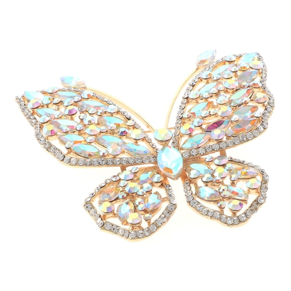Large Crystal Butterfly Brooch