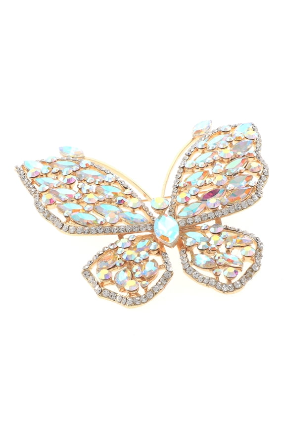 Large Crystal Butterfly Brooch