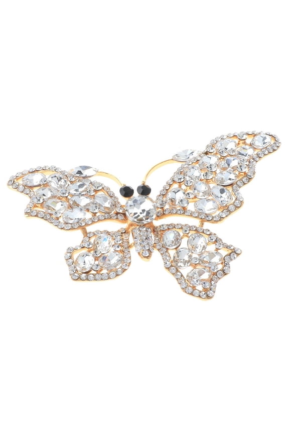 Large Crystal Butterfly Brooch