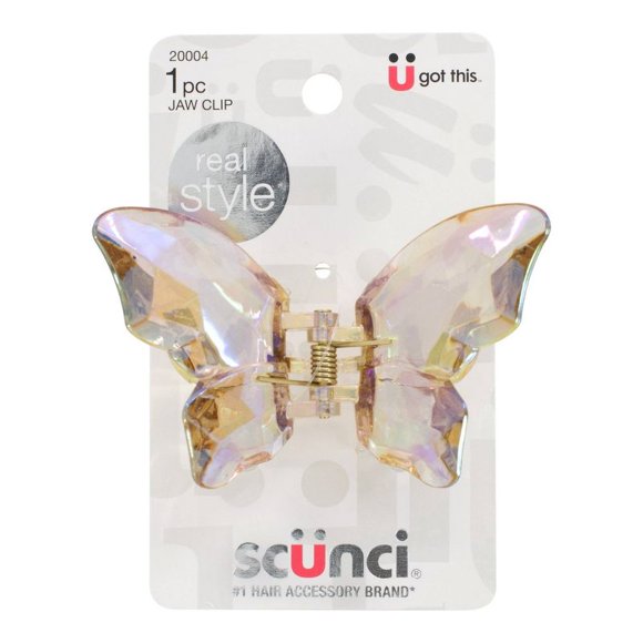 Large Crystal Butterfly Claw Clip - Clear - All Hair