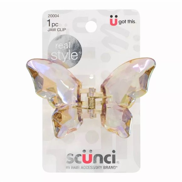 Large Crystal Butterfly Claw Clip - Clear - All Hair