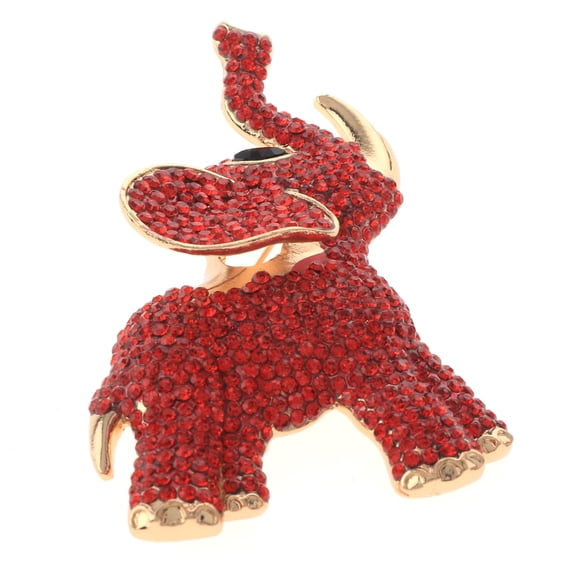 Large Crystal Elephant Brooch