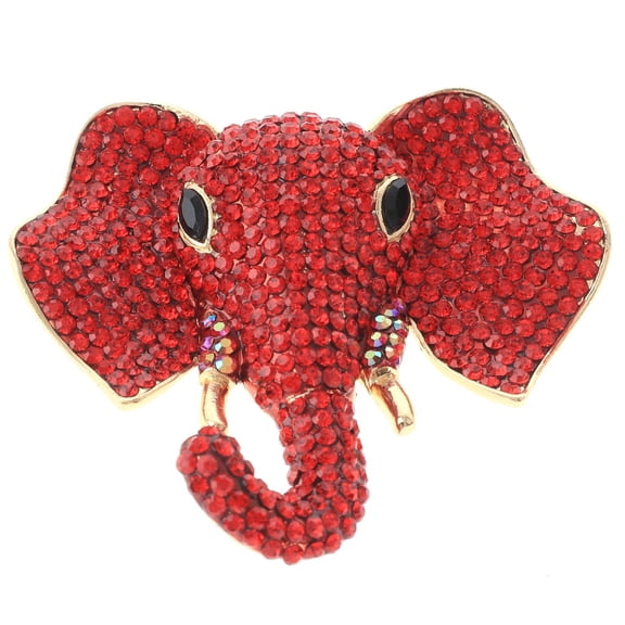 Large Crystal Elephant Brooch