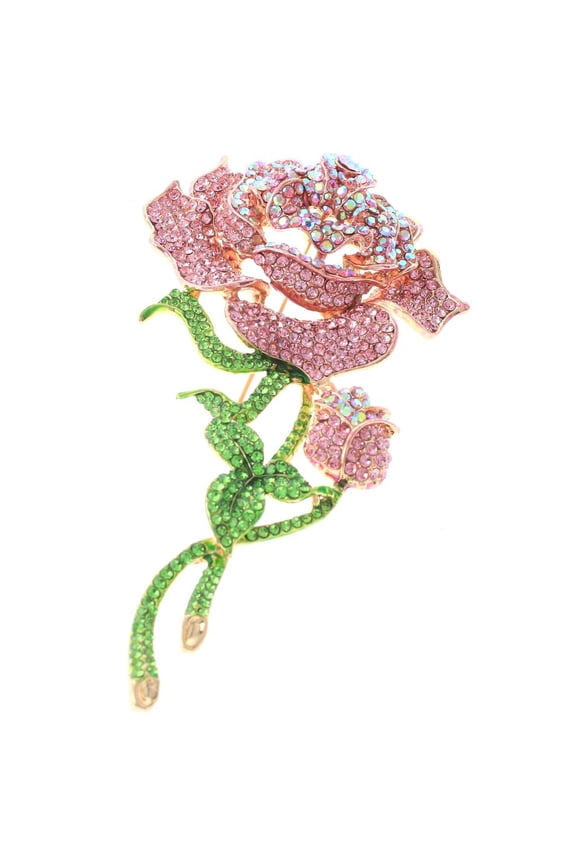 Large Crystal Flower Brooch