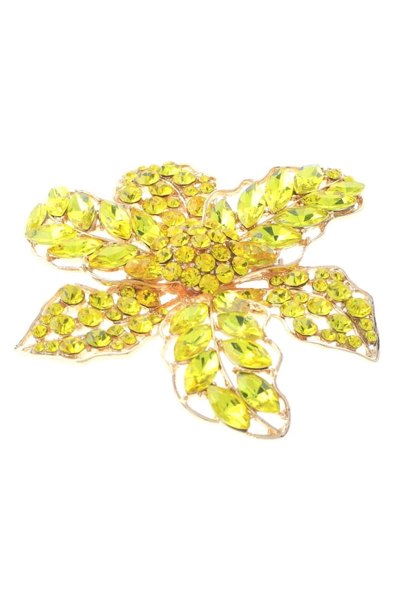 Large Crystal Flower Brooch