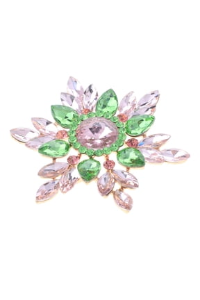 Large Crystal Flower Brooch