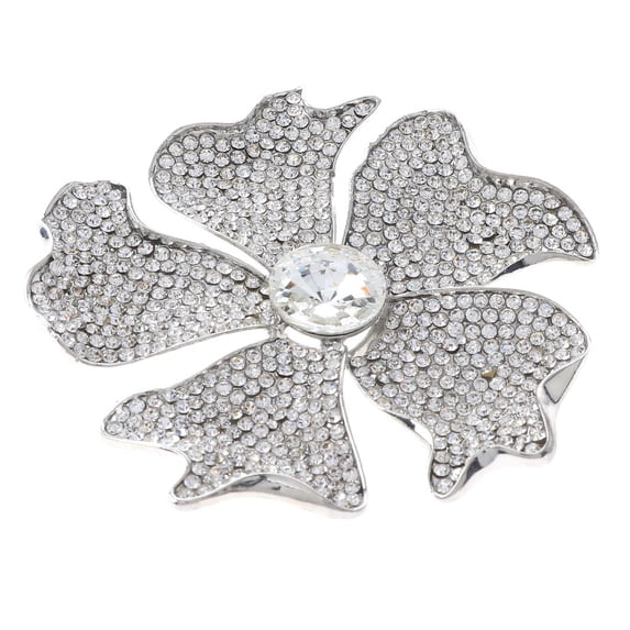 Large Crystal Flower Brooch
