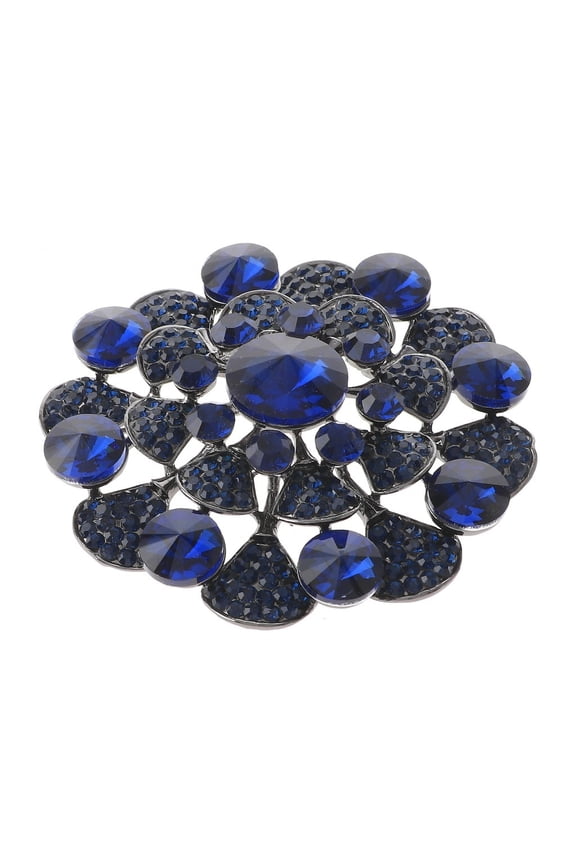 Large Crystal Flower Brooch