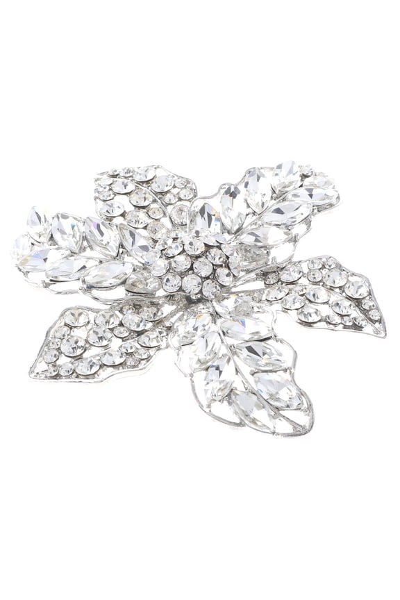 Large Crystal Flower Brooch