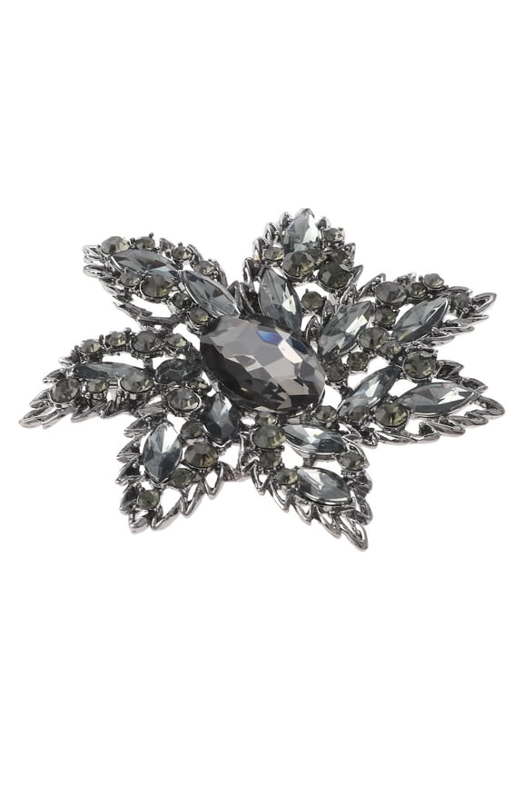 Large Crystal Flower Brooch