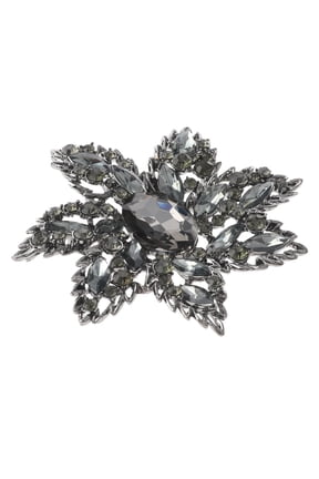 Large Crystal Flower Brooch