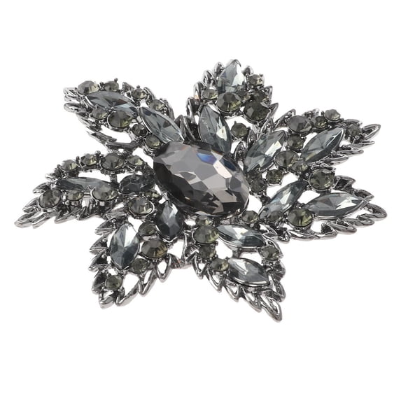 Large Crystal Flower Brooch