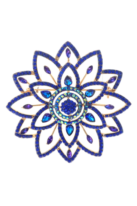Large Crystal Flower Brooch