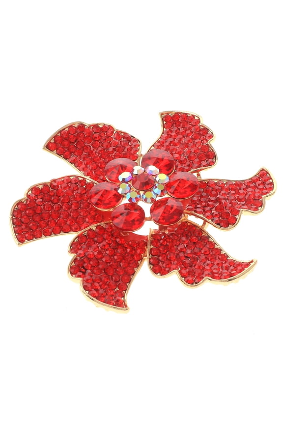 Large Crystal Flower Brooch