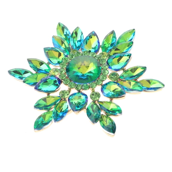 Large Crystal Flower Brooch